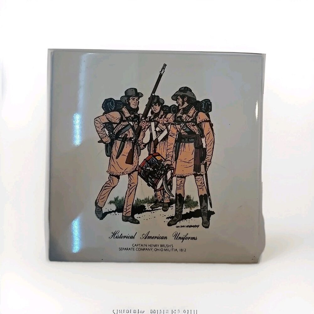 Tile Trivet Historical American Uniforms Captain Henry Brush's Seperate Co. 1812